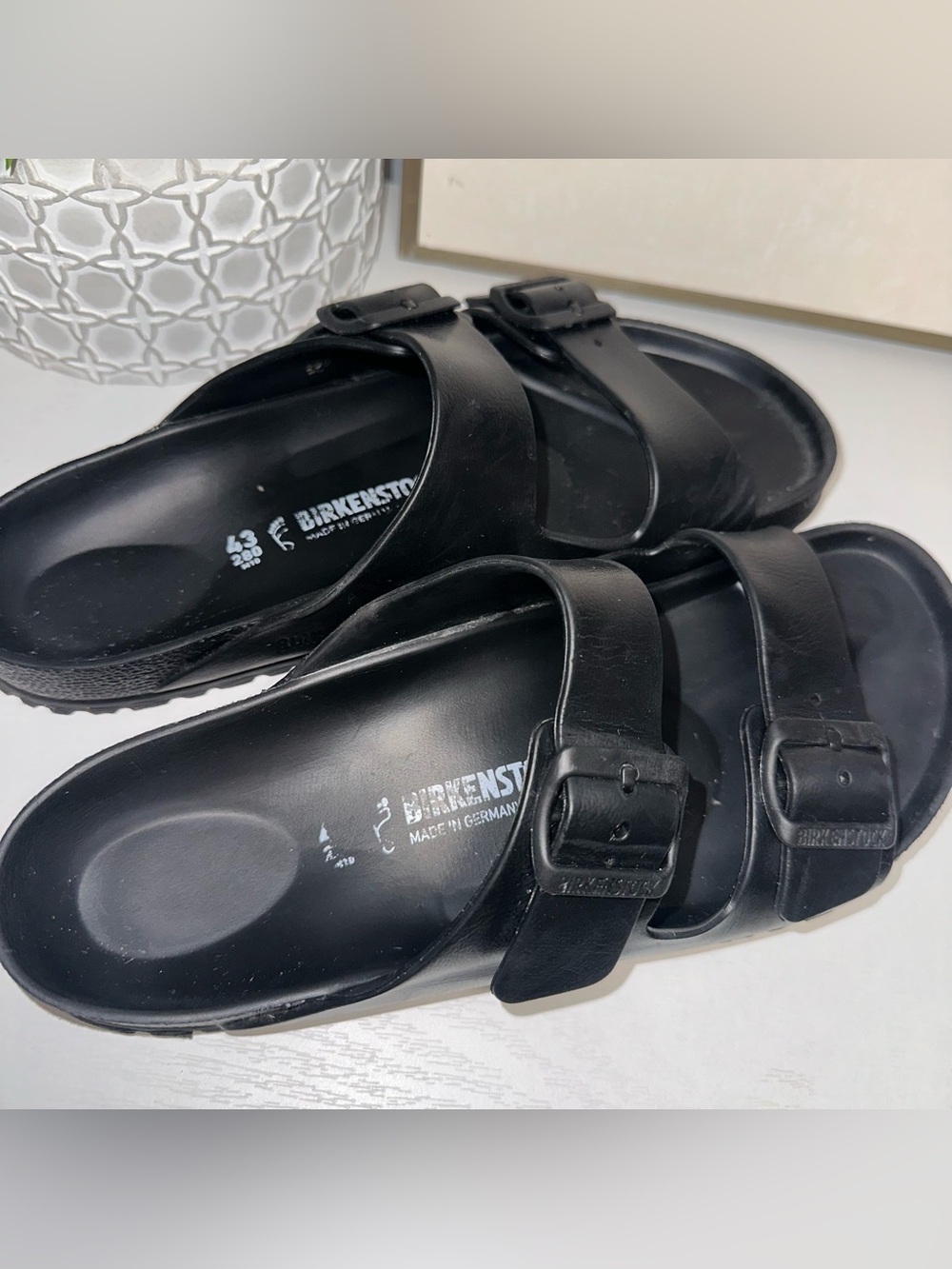 Birkenstock Arizona EVA Black Double Strap Sandals Size 43 Men’s 10 Women’s 12